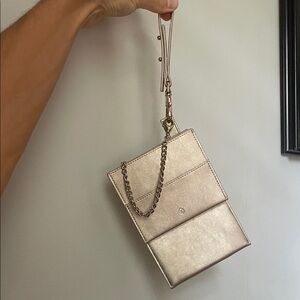Light Gold Shimmery Phone Case with Strap and Chain